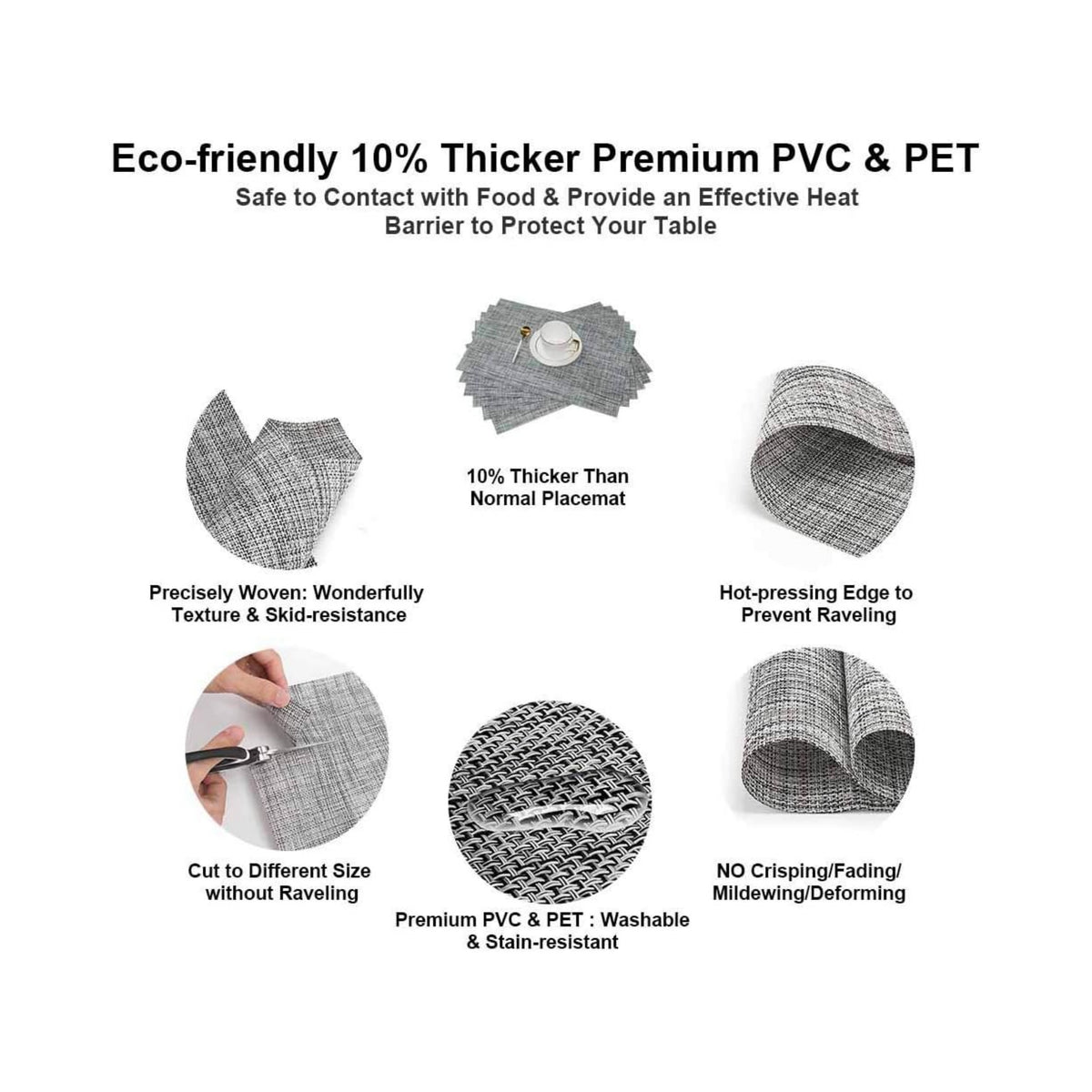 Non-Slip Washable PVC Table Mats