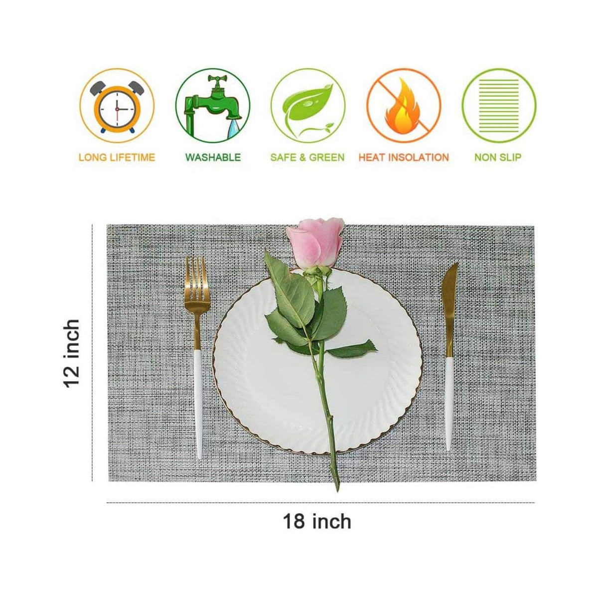 Non-Slip Washable PVC Table Mats