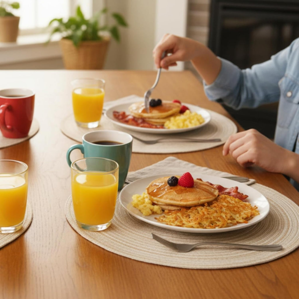 Round Braided Placemats Set of 4 Washable Place