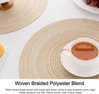 Round Braided Placemats Set of 4 Washable Place